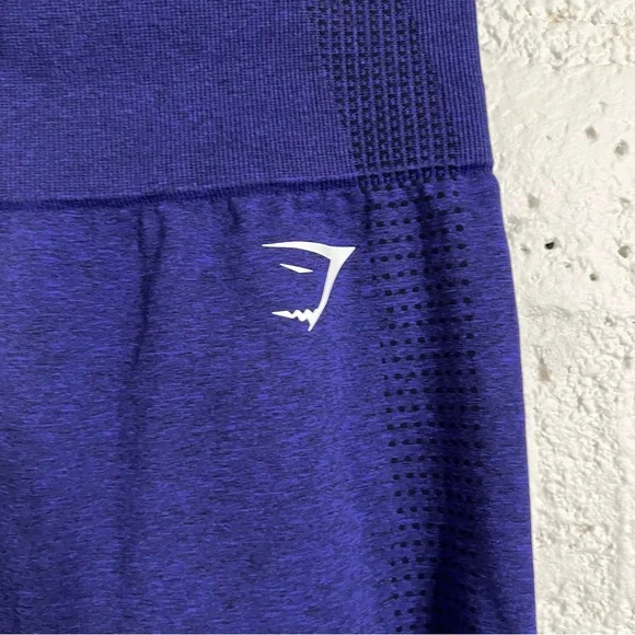 Gymshark Womens Athletic Capri Leggings L Blue Compression D7 - Picture 4 of 9